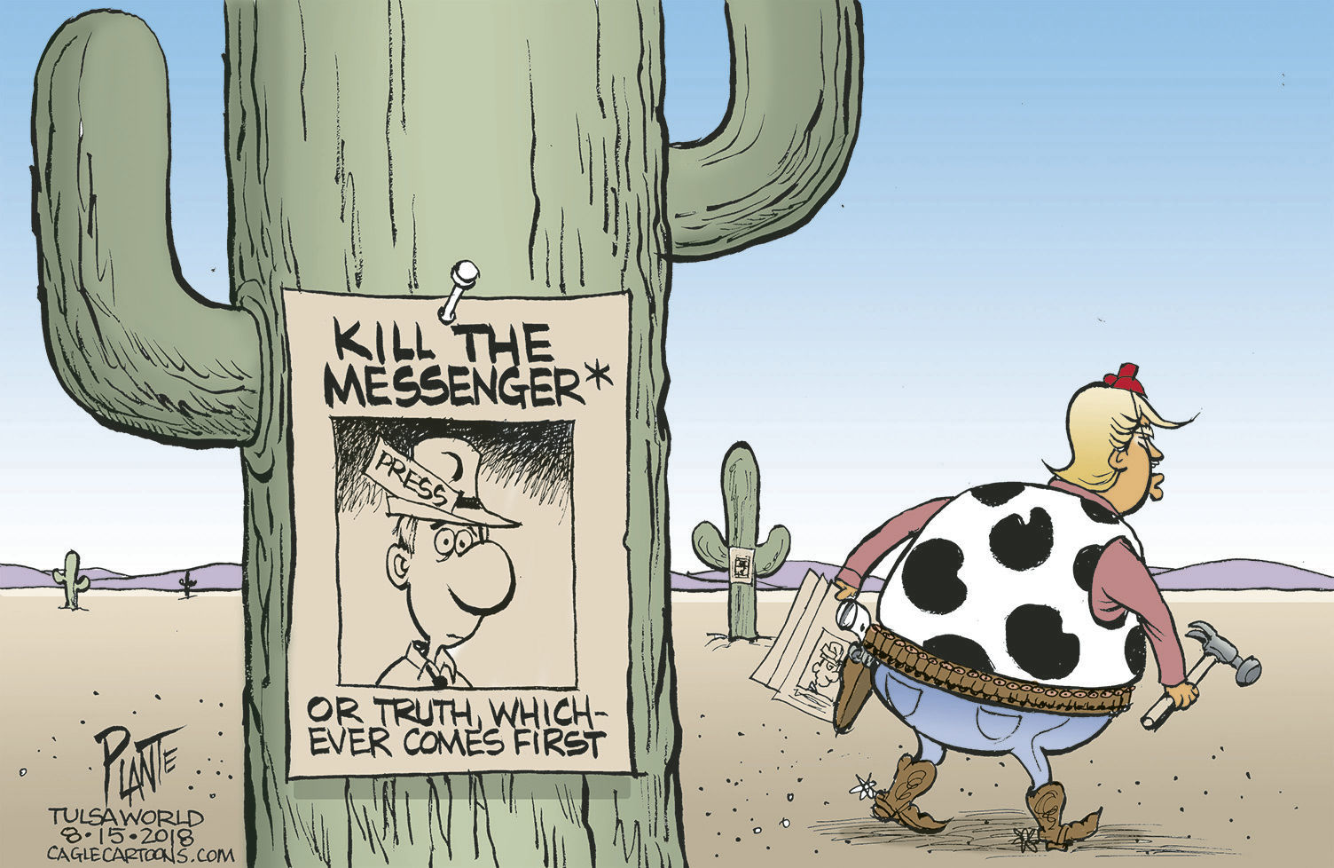 Bruce Plante Cartoon: Trump and the Messenger